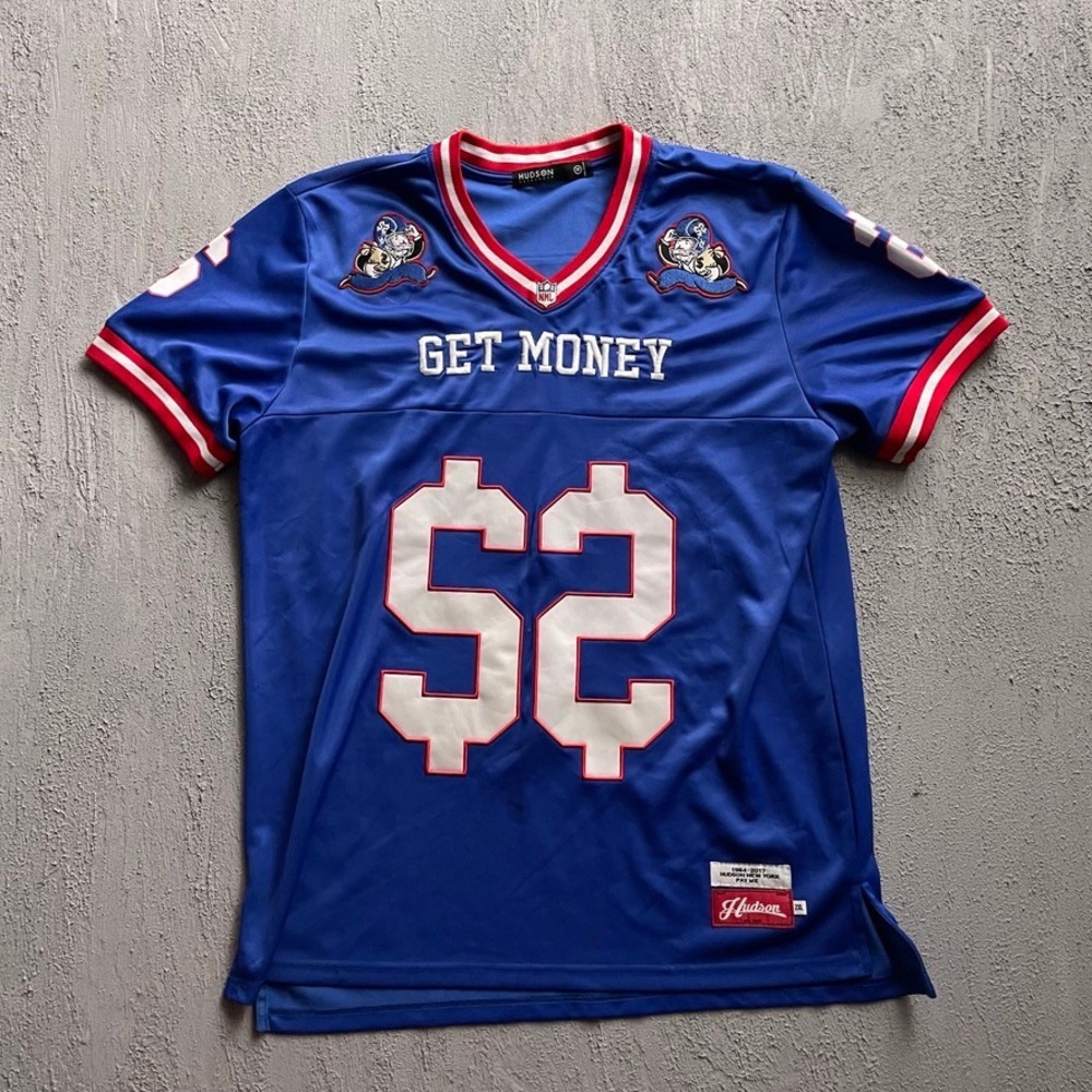Hudson Get Money Overpaid Football Jersey Mens XXL Blue